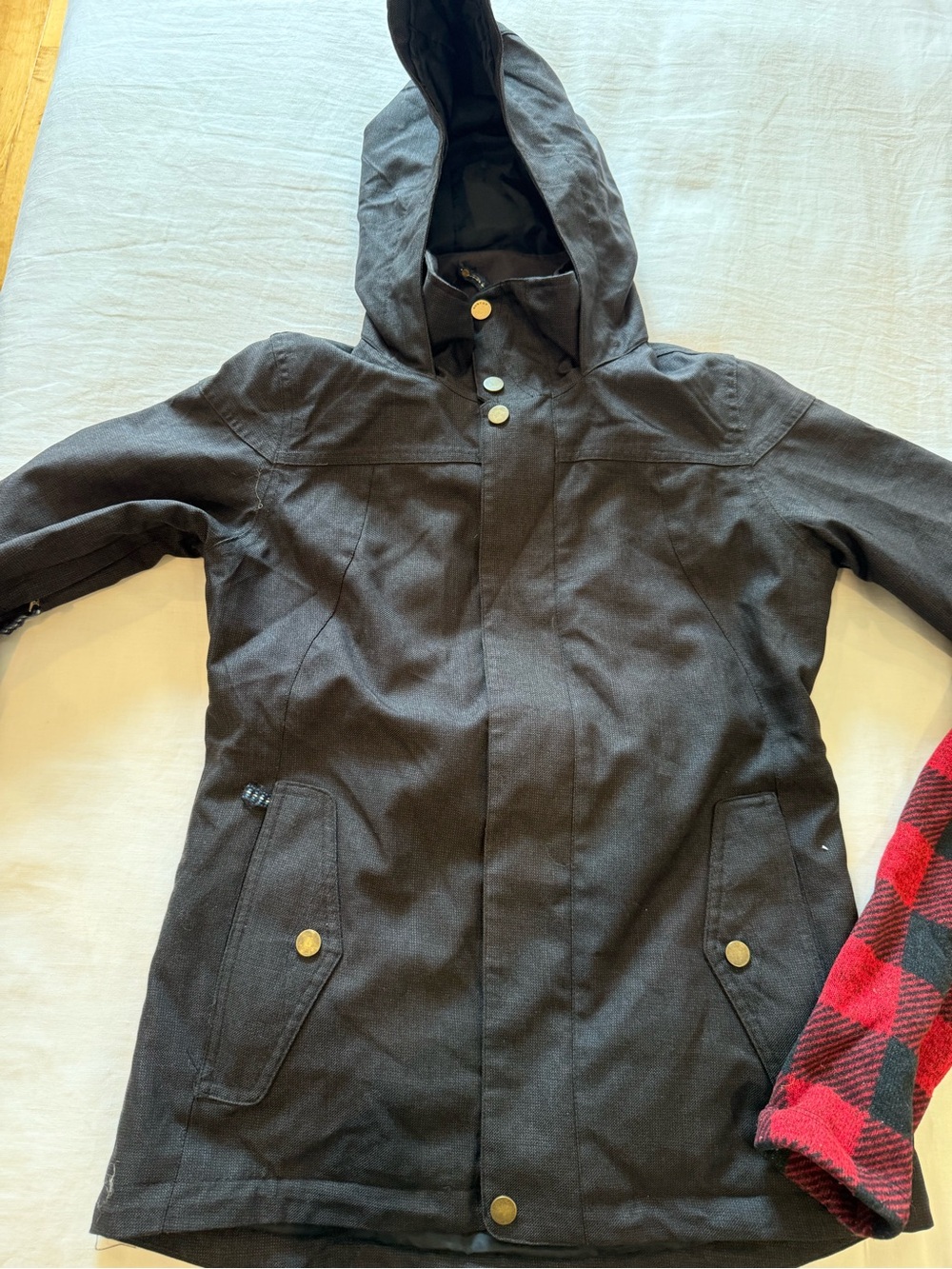 Burton Black Hooded Kids Raincoat